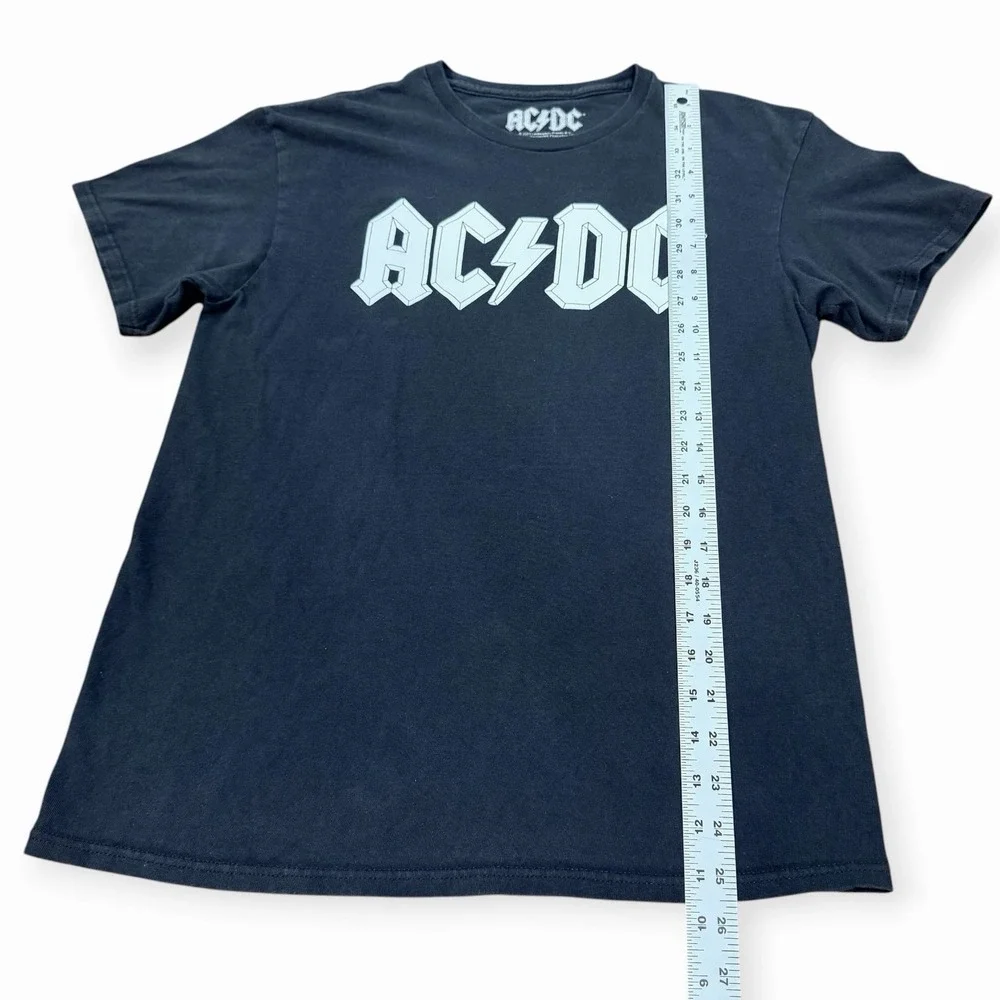 AC/DC Black Logo Graphic T-Shirt 100% Cotton Rock & Pop Size M